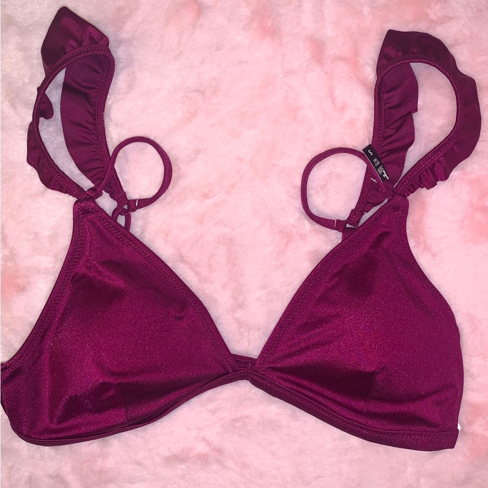 Victoria’s Secret PINK Magenta Off The Shoulder Ruffle Sz Small NEW